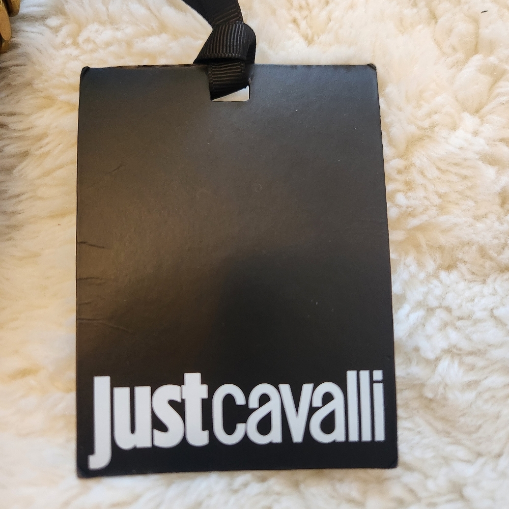 NWT Just Cavalli Black Tiger Head Plaque Vegan Leather Crossbody Bag 75RA4BA3 - Picture 14 of 16